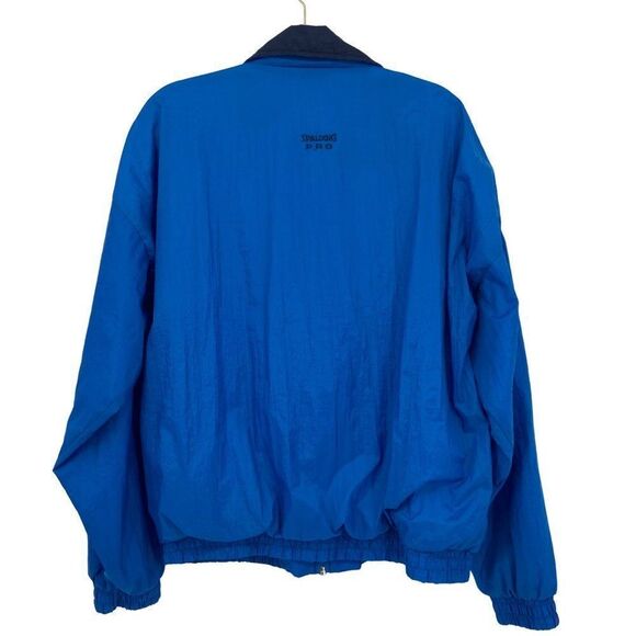 Spalding Pro Vintage 90's Full Zip Waterproof Windbreaker Blue Red White Large - Picture 7 of 11